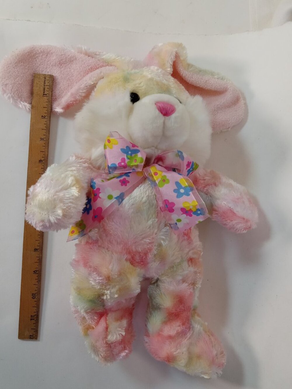 Pink Easter Bunny Rabbit Plush Floppy Carrot Foot Pastel Silky Walmart Tie-Dye - Picture 12 of 12